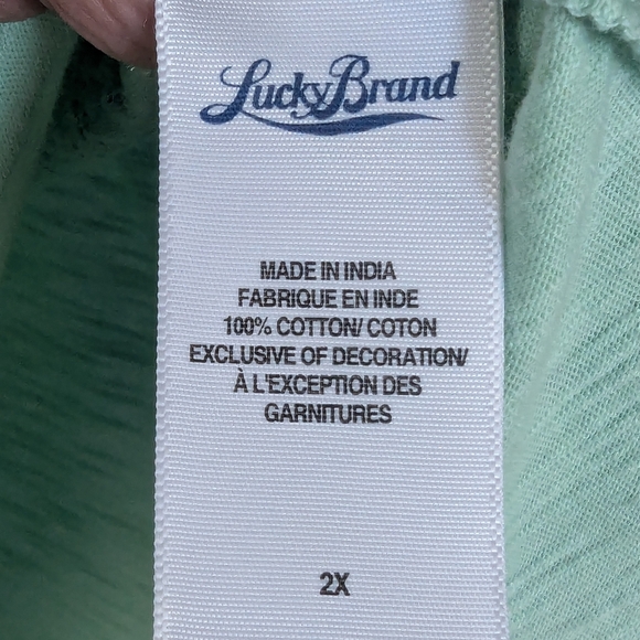 Lucky Brand Mint Green 2X Blouse With Delicate Beading - Picture 7 of 11